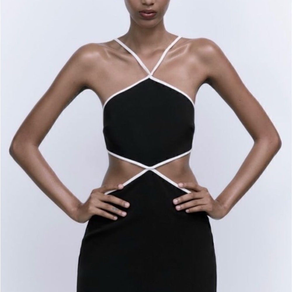 Zara Black and White Dress